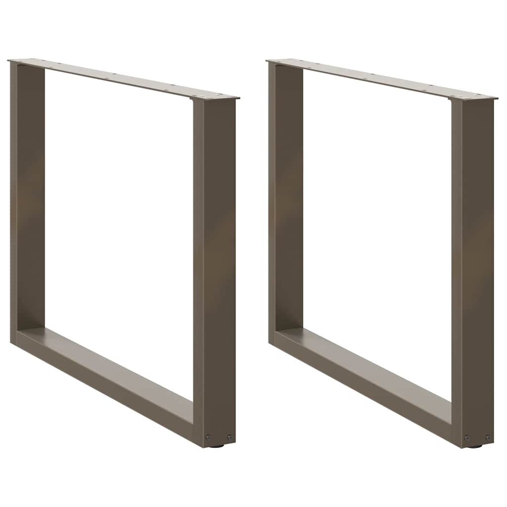 spisebordsben U-formet 2 stk. naturstål 100x(72-73) cm stål