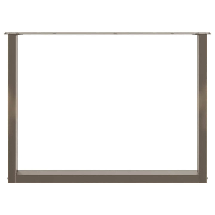 spisebordsben U-formet 2 stk. naturstål 100x(72-73) cm stål