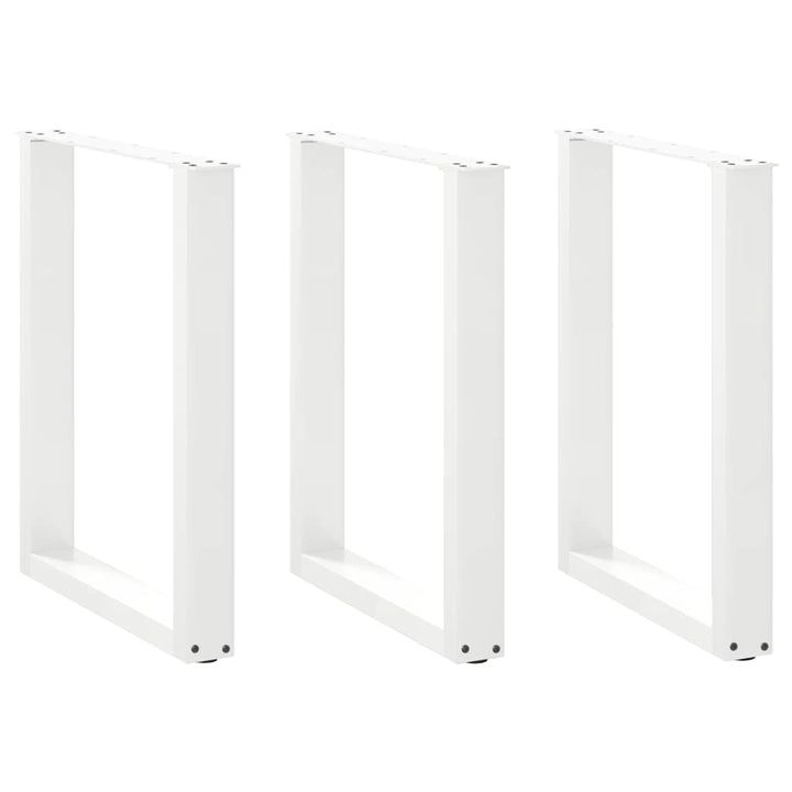 spisebordsben U-formet 3 stk. hvid 70 x (72-73) cm stål