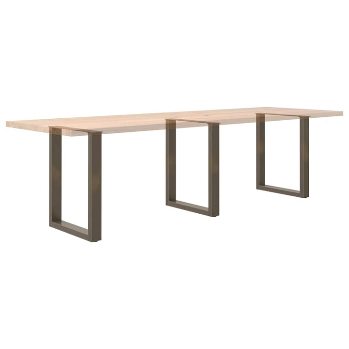 spisebordsben U-formet 3 stk. naturstål 70 x (72-73) cm stål