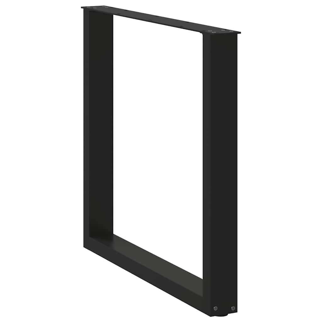 spisebordsben U-formet 3 stk. sort 80 x (72-73) cm stål