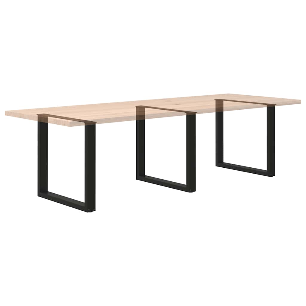 spisebordsben U-formet 3 stk. sort 80 x (72-73) cm stål