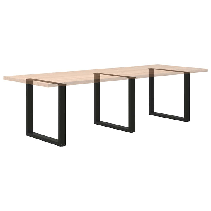 spisebordsben U-formet 3 stk. sort 80 x (72-73) cm stål