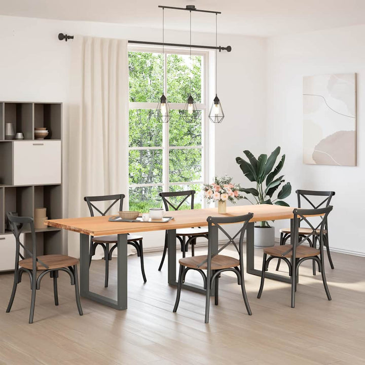 spisebordsben U-formet 3 stk. antracit 80x(72-73) cm stål