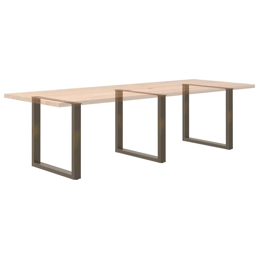spisebordsben U-formet 3 stk. naturstål 80x(72-73) cm stål