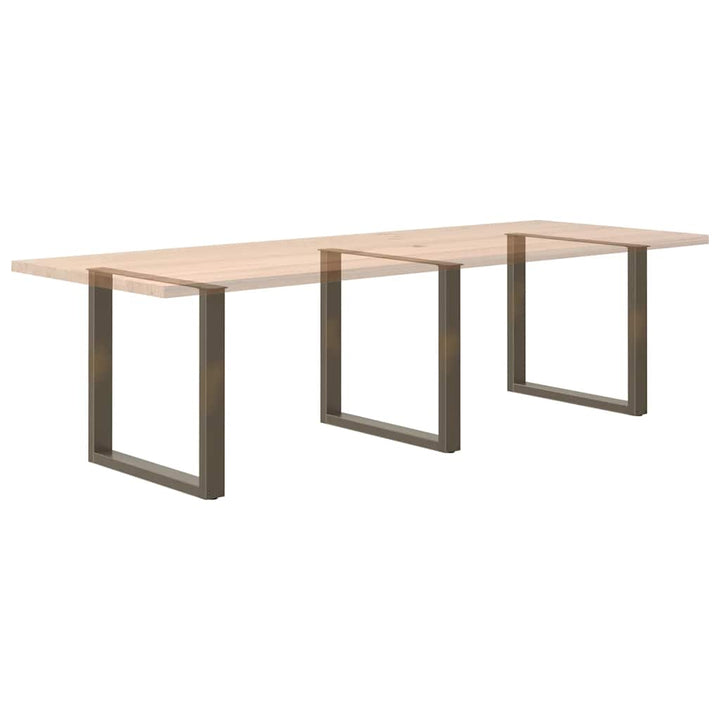 spisebordsben U-formet 3 stk. naturstål 80x(72-73) cm stål