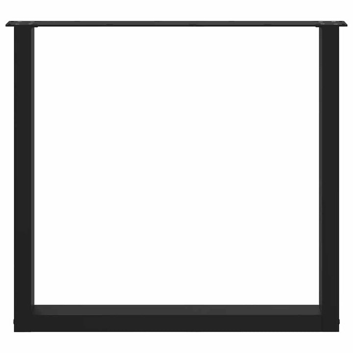 spisebordsben U-formet 3 stk. sort 90 x (72-73) cm stål