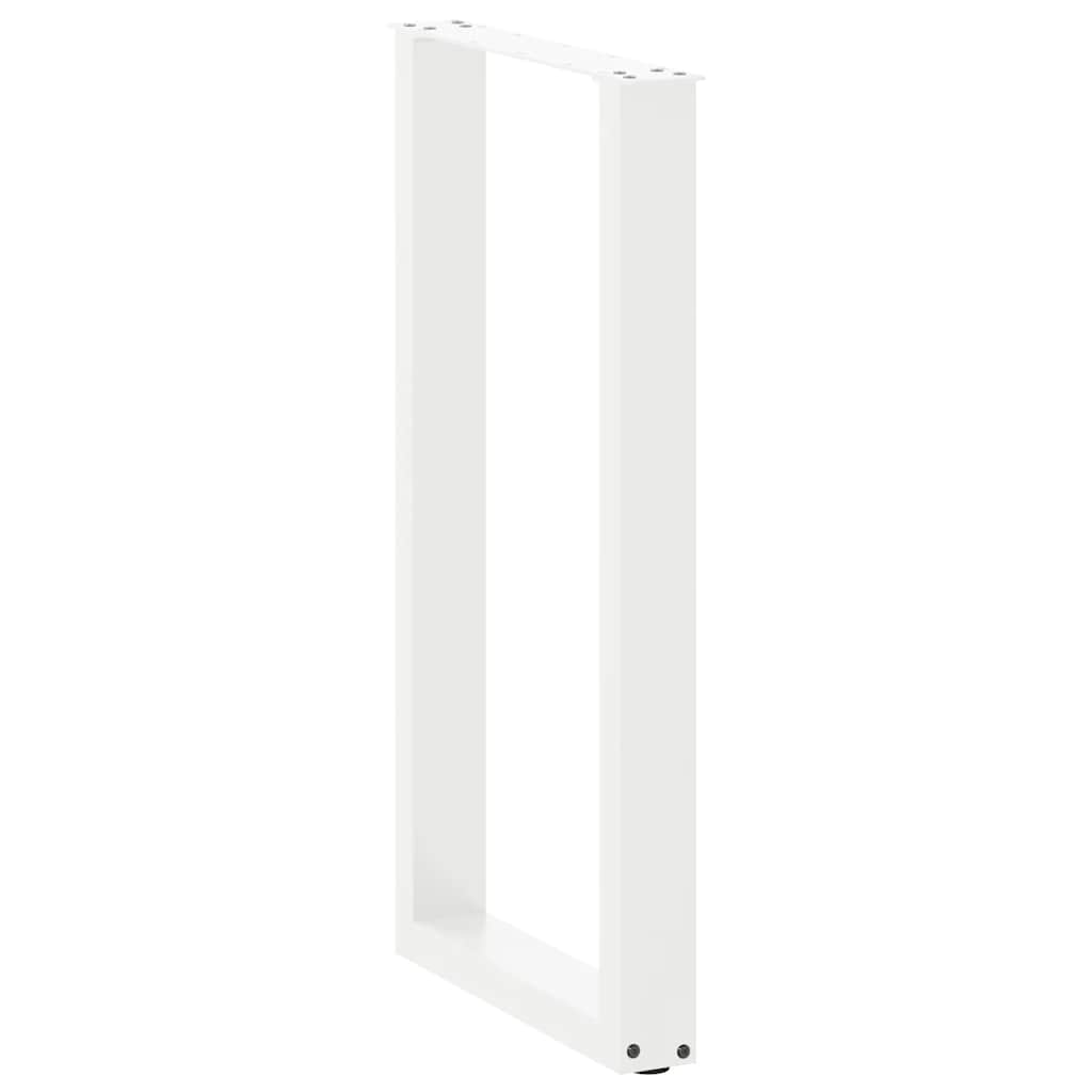 barbordsben U-formet 2 stk. hvid 40x(90-91) cm stål