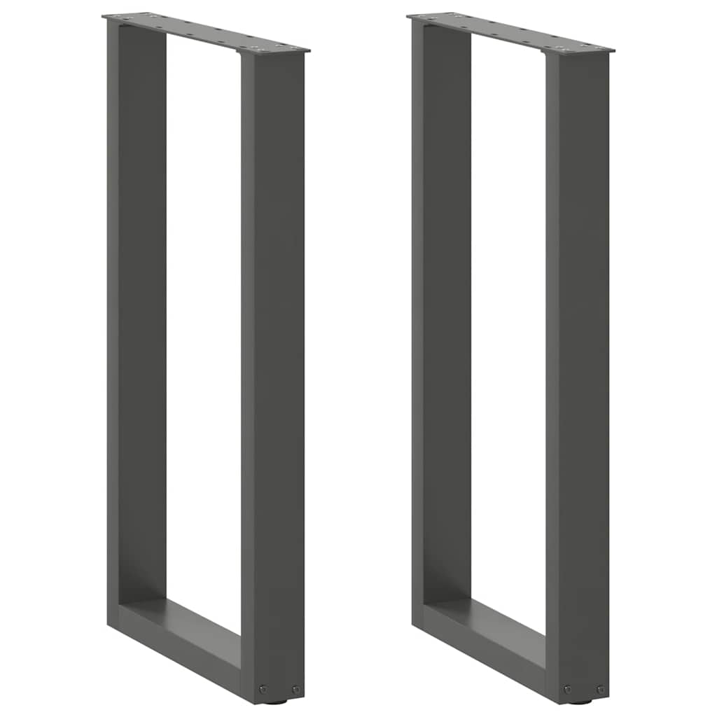 barbordsben U-formet 2 stk. antracit 40x(90-91) cm stål