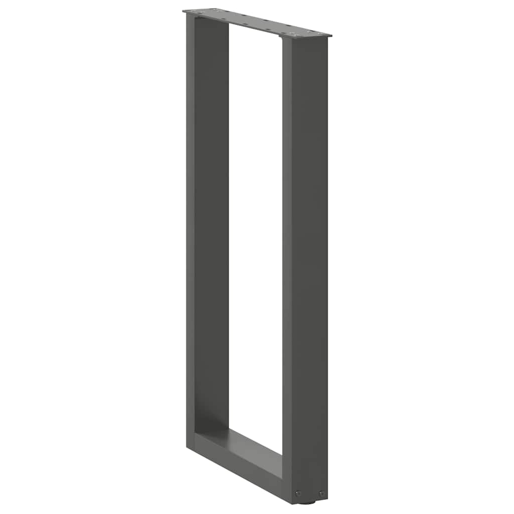 barbordsben U-formet 2 stk. antracit 40x(90-91) cm stål