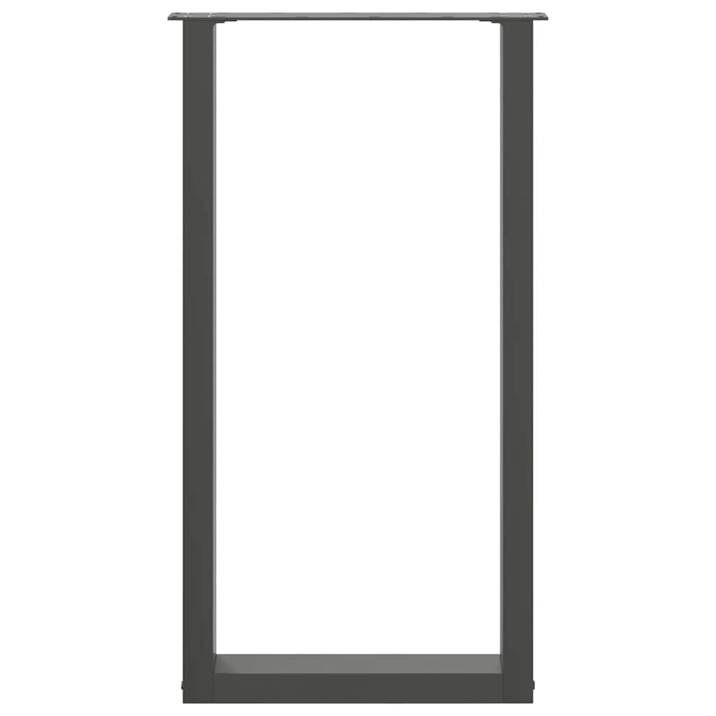 barbordsben U-formet 2 stk. antracit 40x(90-91) cm stål