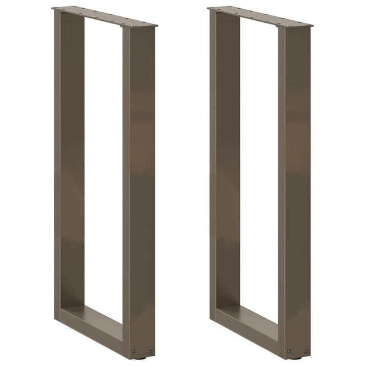 barbordsben U-formet 2 stk. naturstål 40x(90-91) cm stål