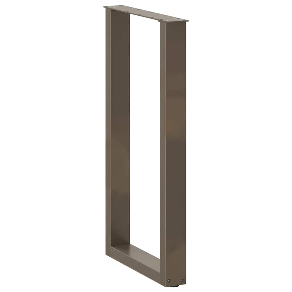 barbordsben U-formet 2 stk. naturstål 40x(90-91) cm stål