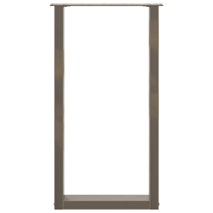 barbordsben U-formet 2 stk. naturstål 40x(90-91) cm stål