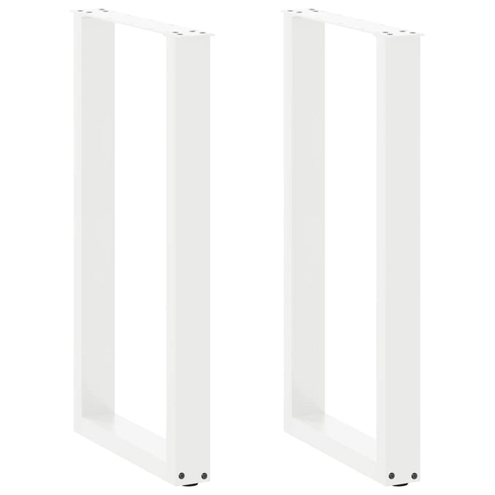 barbordsben U-formet 2 stk. hvid 50x(90-91) cm stål