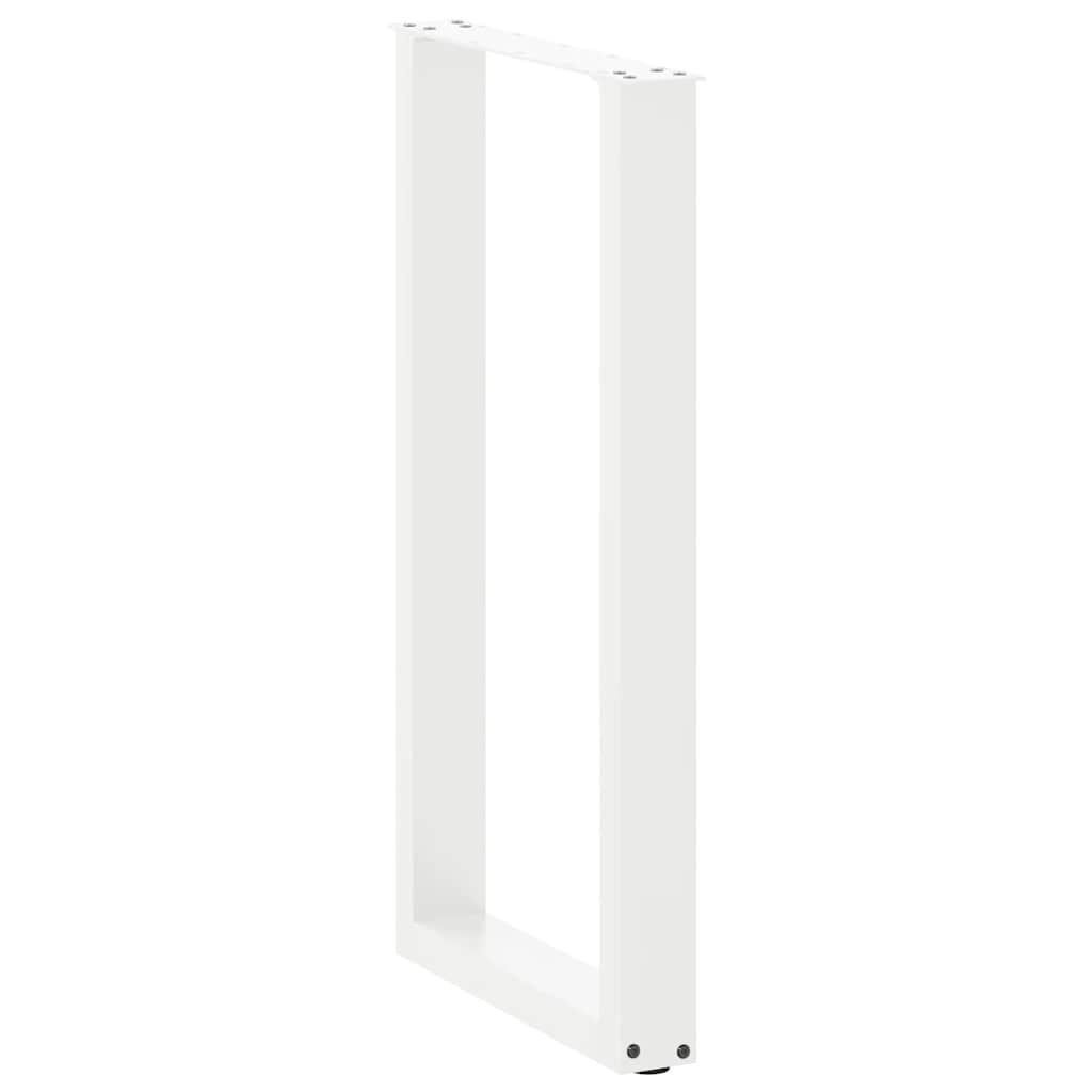 barbordsben U-formet 2 stk. hvid 50x(90-91) cm stål