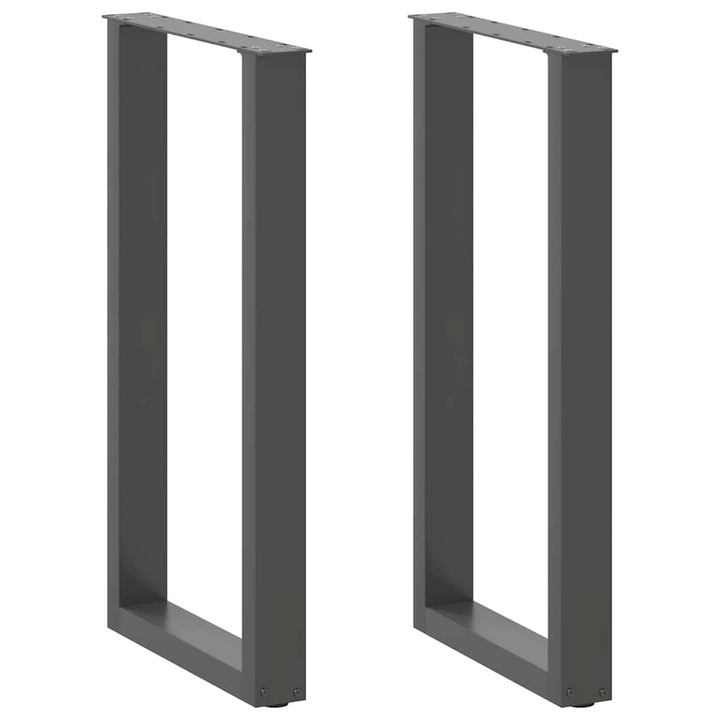 barbordsben U-formet 2 stk. antracit 50x(90-91) cm stål