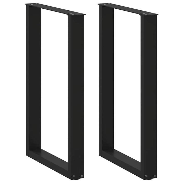 barbordsben U-formet 2 stk. sort 60x(90-91) cm stål