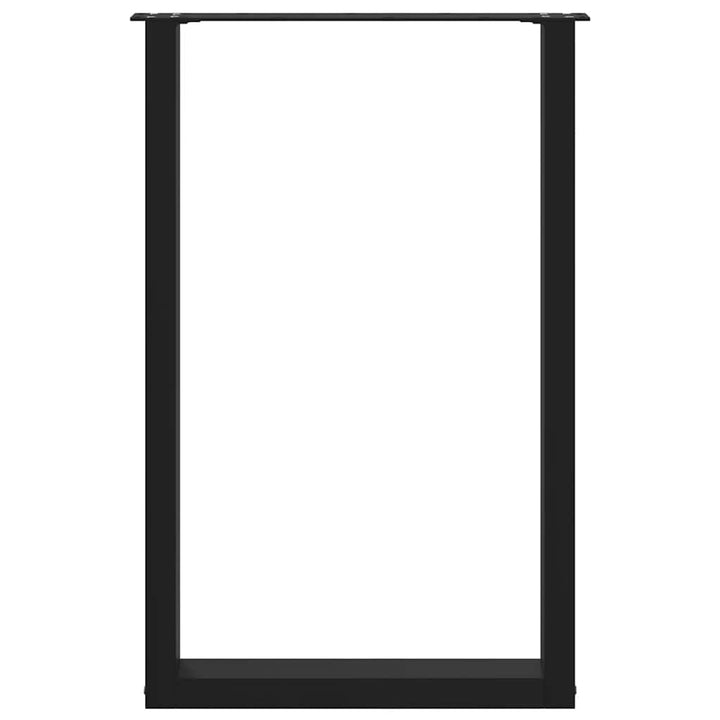 barbordsben U-formet 2 stk. sort 60x(90-91) cm stål