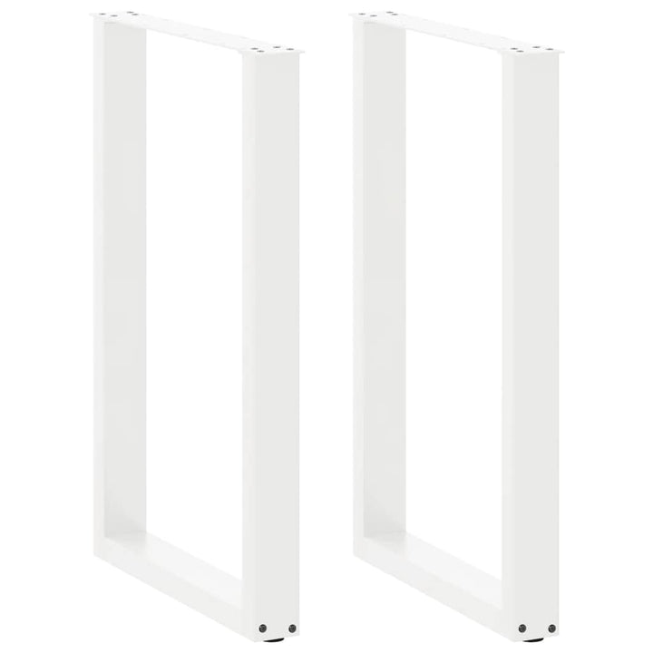 barbordsben U-formet 2 stk. hvid 60x(90-91) cm stål
