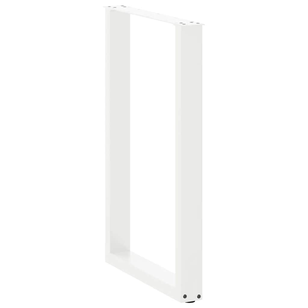 barbordsben U-formet 2 stk. hvid 60x(90-91) cm stål