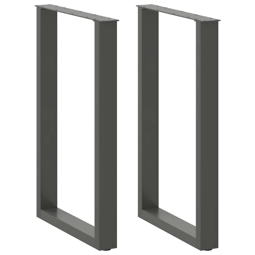 barbordsben U-formet 2 stk. antracit 60x(90-91) cm stål