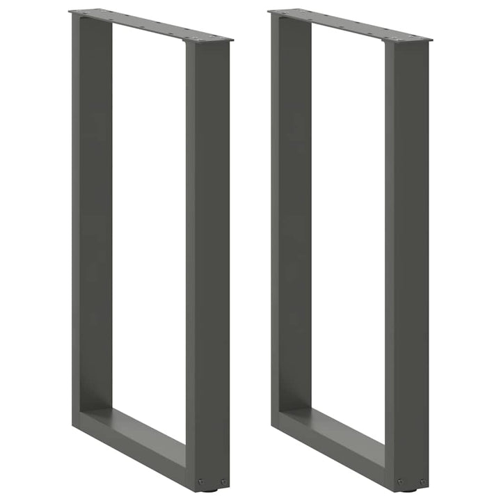 barbordsben U-formet 2 stk. antracit 60x(90-91) cm stål