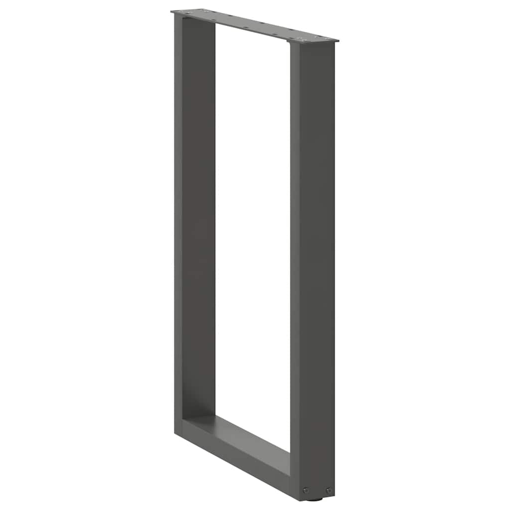 barbordsben U-formet 2 stk. antracit 60x(90-91) cm stål
