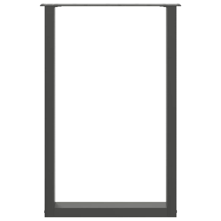 barbordsben U-formet 2 stk. antracit 60x(90-91) cm stål