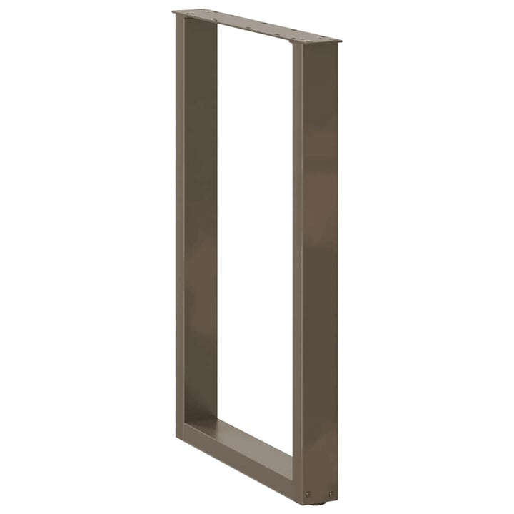 barbordsben U-formet 2 stk. naturstål 60x(90-91) cm stål