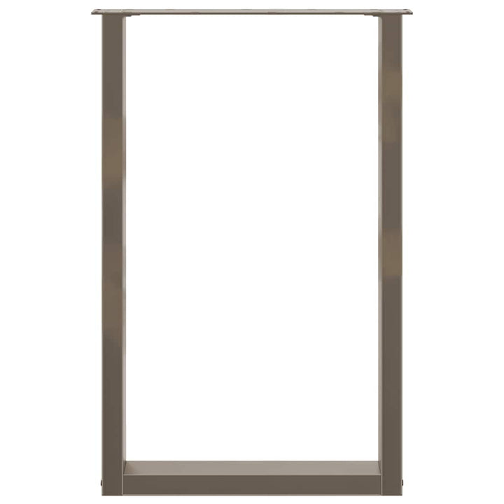 barbordsben U-formet 2 stk. naturstål 60x(90-91) cm stål