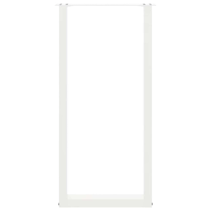 barbordsben U-formet 2 stk. hvid 40x(100-101) cm stål
