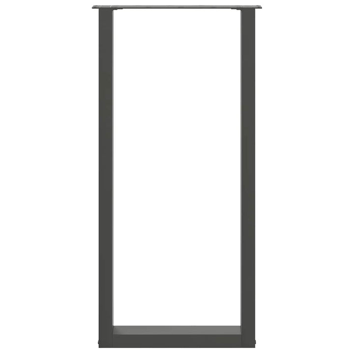 barbordsben U-formet 2 stk. antracit 40x(100-101) cm stål