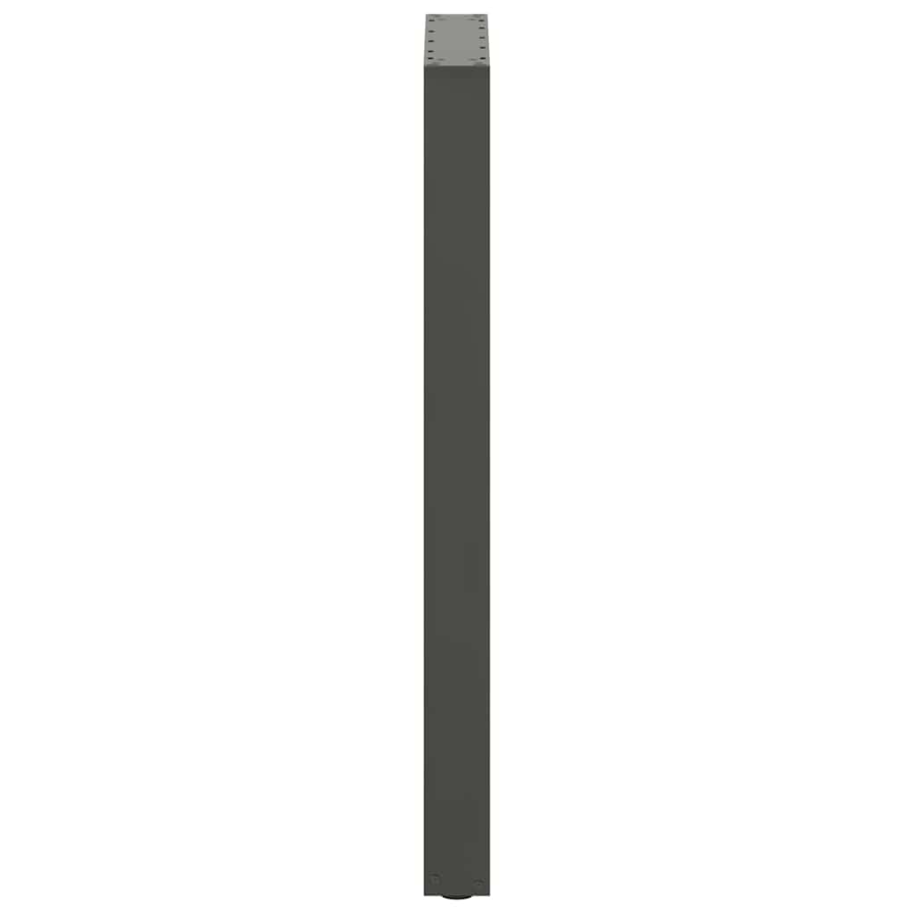 barbordsben U-formet 2 stk. antracit 40x(100-101) cm stål