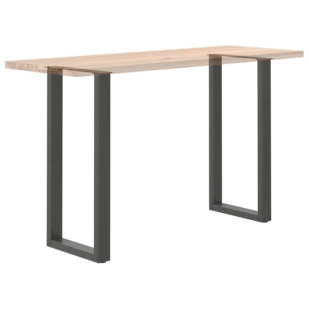 barbordsben U-formet 2 stk. antracit 40x(100-101) cm stål