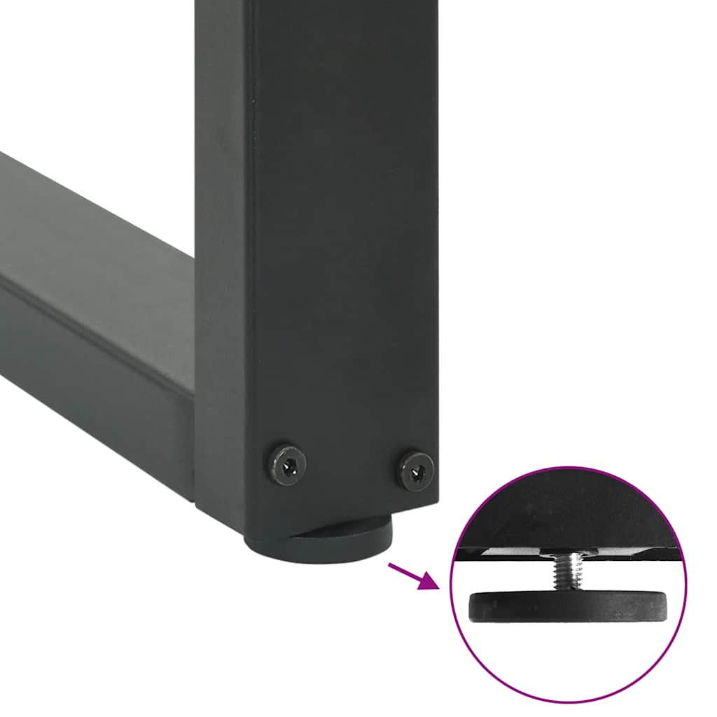 barbordsben U-formet 2 stk. antracit 40x(100-101) cm stål