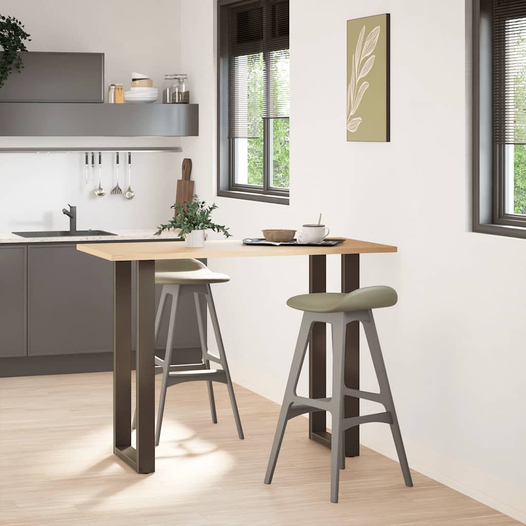 barbordsben U-formet 2 stk. naturstål 40x(100-101) cm stål