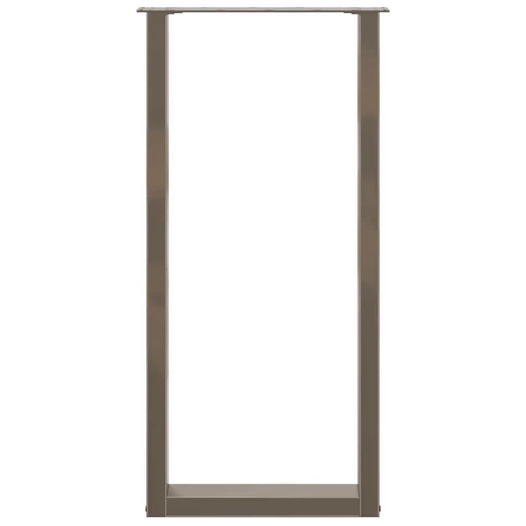 barbordsben U-formet 2 stk. naturstål 40x(100-101) cm stål