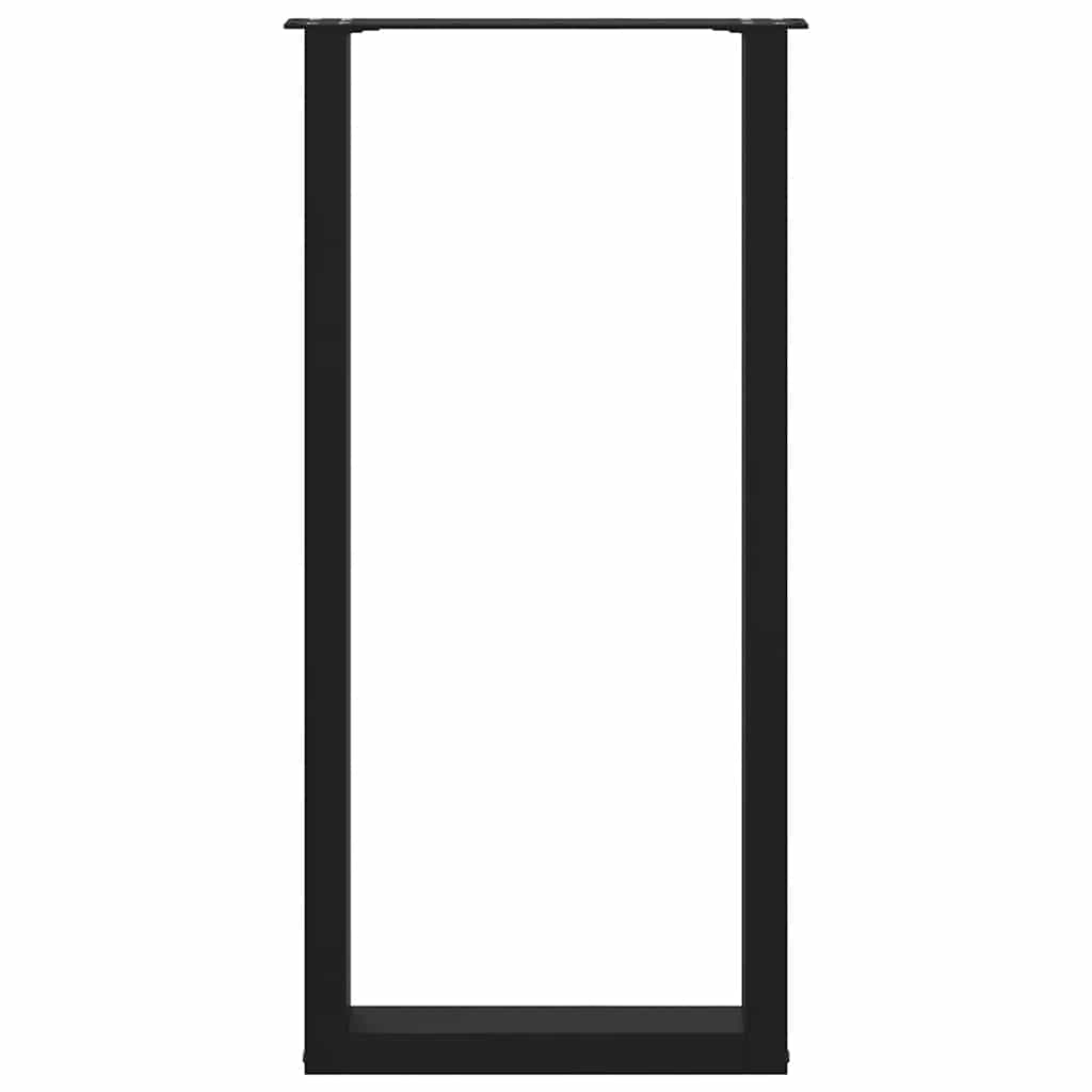 barbordsben U-formet 2 stk. sort 50x(100-101) cm stål