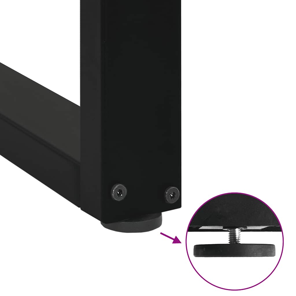 barbordsben U-formet 2 stk. sort 50x(100-101) cm stål