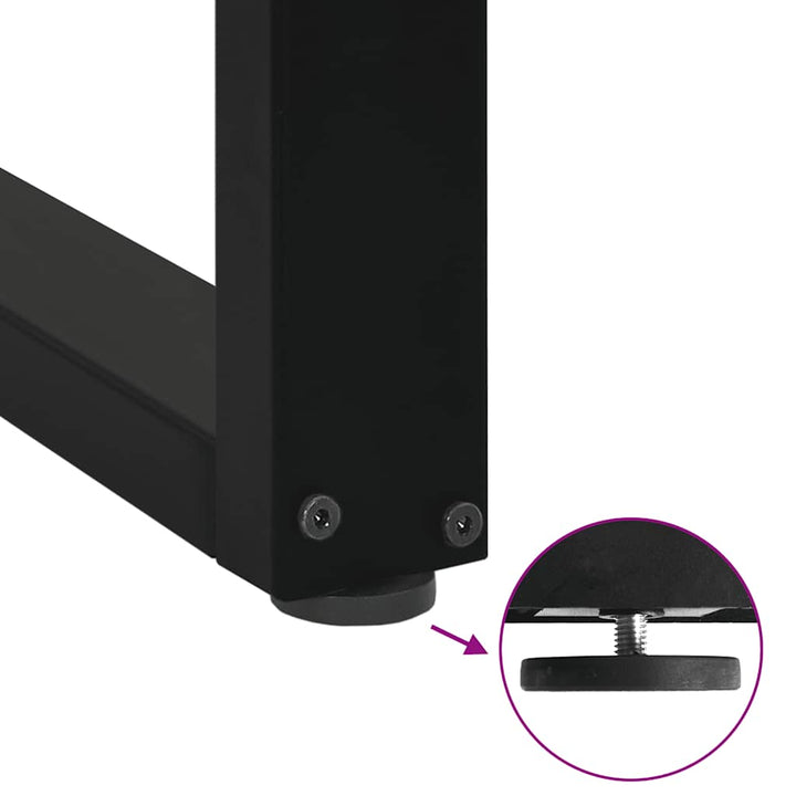 barbordsben U-formet 2 stk. sort 50x(100-101) cm stål
