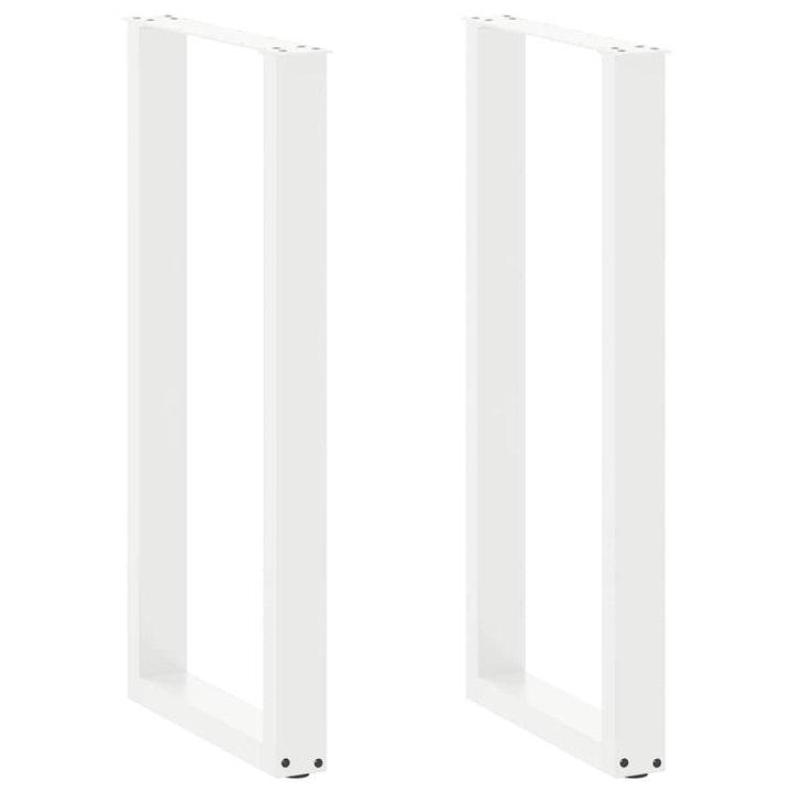 barbordsben U-formet 2 stk. hvid 50x(100-101) cm stål