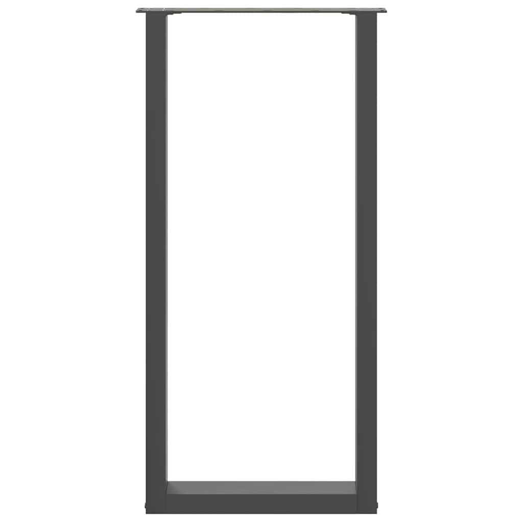 barbordsben U-formet 2 stk. antracit 50x(100-101) cm stål