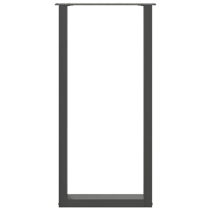 barbordsben U-formet 2 stk. antracit 50x(100-101) cm stål