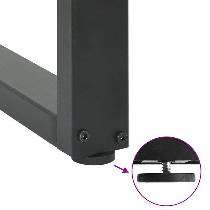 barbordsben U-formet 2 stk. antracit 50x(100-101) cm stål