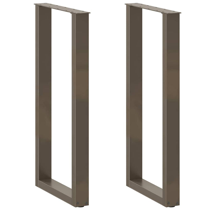 barbordsben U-formet 2 stk. naturstål 50x(100-101) cm stål