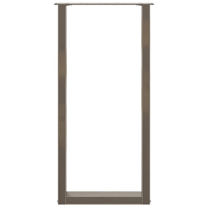 barbordsben U-formet 2 stk. naturstål 50x(100-101) cm stål