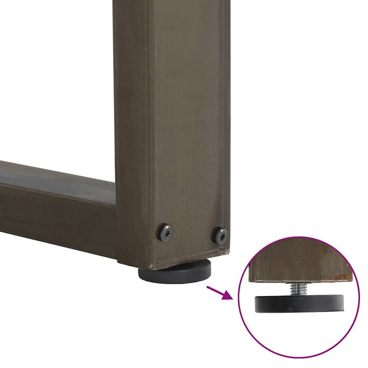 barbordsben U-formet 2 stk. naturstål 50x(100-101) cm stål