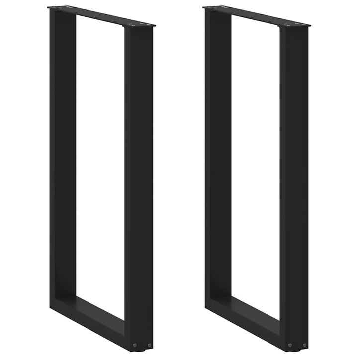 barbordsben U-formet 2 stk. sort 60x(100-101) cm stål