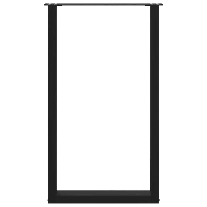 barbordsben U-formet 2 stk. sort 60x(100-101) cm stål